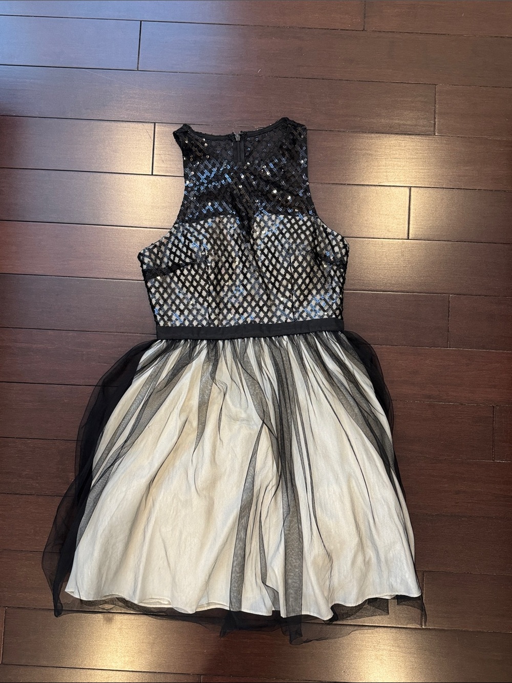 Women’s Black & Ivory Sequin Tulle Party Dress